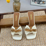 Breakj Slippers Women Wear A Word To Drag 2024 New Square Fashion Fairy Wind And Cold