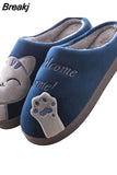 Women Winter Slippers Home Slippers Cartoon Cat Non-slip Warm Fur Indoors Bedroom Floor Plush Shoes slippers chaussures