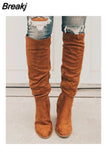 Women's High Boots 2023 Fashion Side Zipper Riding Boots Women High Heel Shoes Size 43 Women Over The Knee Boots Botas De