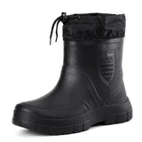 Men's Boots Windproof Outdoor Work Boots Cotton Rain Boots Men Snow Boots Waterproof Winter Rubber Boots Warm Light Ankle