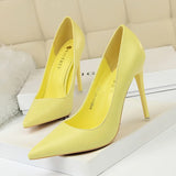 Breakj Korean Version Of Fashion Simple Women's Shoes Show Thin High Heels Fine Heel Super High Heel Shallow Mouth