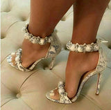 Sandals Women Button Studded Sandals Pyramid Studs Embellished High Heels Pom Pom Stiletto Heels Pumps Summer Dress