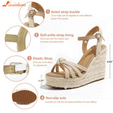 Platform Sandals For Women Wedges Ankle Strap Open Toe Espadrille Wedge Summer Women Sandals Shoes Great