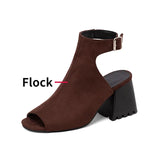 Peep Toe Sandals Women Gladiator Comfort Casual Shoes 2023 Chunky High Heels Plus Size 45 46 47