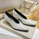 Spring Autumn New Waterproof Platform Solid Color Pointed Outwear Large Versatile Shallow Mouth Women's Shoes Single