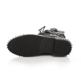 2023 New Winter Women Leather Rivet Buckle Motorcycle Boots Lace Up Gothic Punk Round Toe Platform