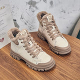 Fur Boots Woman Winter 2023 Designer Shoes Women Wedges Ankle Boots Female Casual Short Leather Booties Free