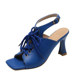 Women Sandals Lace-Up Summer Shoes Woman Heels Sandals Gladiator Sandals Woman Pumps High Heels