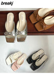 Brand Bow Knot Slippers Women Flat Heels Slide 2023 Summer Sandal Beach Vacation Flip Flops Casual Shoes Sandalias