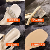 High Quality Women's Shoes Ankle Strap Women's Sandals Summer Party Sandals Women Comfortable Square Heel Women Shoes