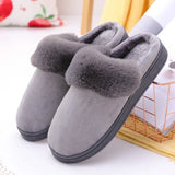 and Women Couple Winter Warm Slippers Female Rabbit Pattern Non-Slip Thicken Indoor Home Plush Slippers Cotton
