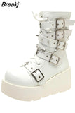 Gothic Style Platform Mary Jean Shoes New Fashion Brand 2023 Spring Summer Round Toe Buckle Sandals Boot Party Role