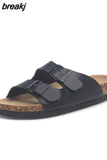2023 New Summer Beach Cork Slippers Casual Double Buckle Non-slip Clogs Slides Women Slip on Flip Flop