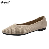 Flat Shoes Women Pointed Toe Single Shoes Spring And Autumn Simple Woman Shoes Solid Color Latex Insole Plus Size