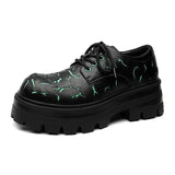 Breakj 2023 New Men's Leather British Platform Casual Derby Shoes Full Wear Crack Low Top