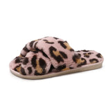 Leopard-Print Slippers Female Household Cotton Slippers Winter Plush Open-Toed Fashion Korean Version Of Warm