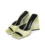 High Heel Sandals Women's Slides Open Toe Thick-Soled Ladies Slippers Party Mules Shoes Women Shoes High Heels