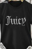 Summer Juicy Diamonds Print Tshirt Women Round Neck Short Sleeve Top Female Pattern Harajuku Tshirt 2023 New