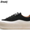 Casual Shoes for Men Running Sneaker Student Fashion Board Shoes Leather Comfortable Black Platform Shoes