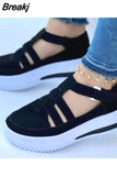 Sneakers Autumn Casual Breathable Solid Color Thick Sole Sneakers Fashion Running Walking Lace Up Sneakers Women Size