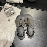 Women's Shoes with Low Heels Summer 2023 Plastic Footwear Flip-flops Black Sandals for Woman Pvc Comfort Vip Chic and Elegant