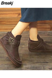New Fashion All-match Women's Boots Solid Color Temperament Spring and Autumn Without Lace-up Sleeve Shoes for