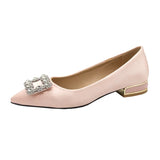 Women Flats Wedding Shoes Rhinestone Pointed Toes Cinderella Cryatal Shoes Flat Slip On Spring Summer Party Shoes Plus Size