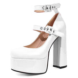 New Summer Cosplay Lolita Punk Elegant Women's Pumps High Heeled Mary Janes Large size Shoes Trendy Coloful