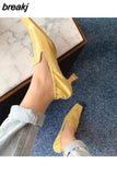 Square Toe High Heels Pumps Women Autumn Shoes Party Dress 2023 Spring Footwear Retro Female Work Pumps Zapatillas