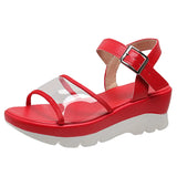 Pvc Wedges Sandals Women 2023 Summer Casual Ankle Buckle Gladiator Sandals Woman Plus Size Platform Sandalias
