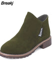 NEW Women Martin Boots Autumn Winter Boots Classic Zipper Snow Ankle Boots Winter Suede Warm Fur Plush Women