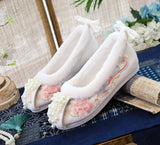 Breakj Shoes Ancient Style Chinese Wedding Shoes Red Pearl Xiushoes Ancient Costume Bride Shoes Embroidered