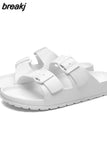 Platform Women EVA Flip Flops Beach Light Home Flat Heel Buckle Slippers Female Casual
