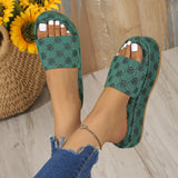 Bottom Slippers Women Wear 2025 New Water-Washing Letter Embroidery One-Word Loose Cake Thick Bottom Thick Bottom Thick Thick Cool