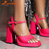 Platform Chunky Heels 2023 Summer Woman Sandals Great Quality Lady Office Sexy Party Woman Wedding Shoes