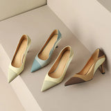 Color Pointy High Heels Women's Single Shoes 2023 Spring Summer New Fashion Shoes All Match Small