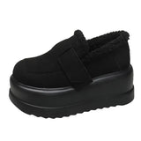 Suede Chunky Platform Snow Boots Women Comfort Short Plush Winter Cotton Shoes Woman 2023 Slip On Warm Flats Boots