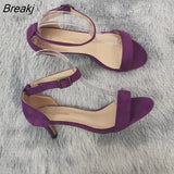 Women Sandals Summer Low Heels Ankle Strap Sandal Open Toes Sexy High Wedding Party Shoes Plus Size