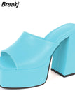 New Platform Sandals For Women Hoof Heels High Platform Chunky Heels 2023 Summer Sexy Elegant Fashion Woman Sandals