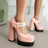 Size 36-43 Women Pumps Buckle Strap Super High Heels Shoes For Women 2023 Summer Chunky Heel Fashion Platform
