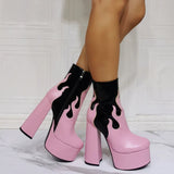 Design Great Quality Patchwork Super High Heel Ankle Boots Platform 2023 Sexy Elegant Woman Fashion Shoes Big Size