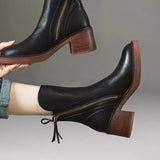 Style Mid Tube Side Zippered Martin Boots, New Autumn 2024 Thick Heeled Women's Boots Zapatos De