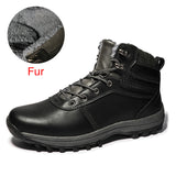 Classic Winter Warm Men Boots Split Leather Outdoor Snow Boots Handmade Waterproof Working Non-slip Ankle