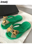 New Fashion Bowknot Women's Slippers Summer Women Slippers Indoor Outdoor Flip Flops Beach Shoe Home Non-slip EVA