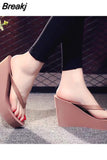 Shoes Ladies' Slippers Platform Slipers Women Rubber Flip Flops Heeled Mules Luxury Slides Sabot 2023 Hawaiian