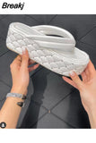 Sale Ladies High Heel Sandals Thick Summer Wedge Sandals Slippers Ladies Thick Sole Casual All-match Slippers Large