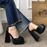 New Platform Women's Pumps Women Mary Jane Shoes Women Thick Heels Ankle Strap Ladies Shallow Single