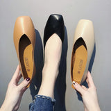 Flat Anti-skid Shoes Women Summer spring Skid-proof Square Toe Flat Korea Style Sandals Shoes Shallow Simple Shoe
