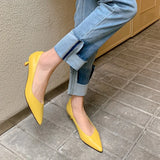 Size 33-40 Women Pumps Real Leather 2023 Summer Low Heels For Ladies Pointed-Toe Sexy Kitten Heel Shoes Luxury