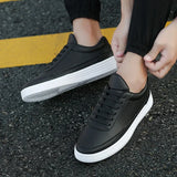 All-Match Men's Soft-Soled Comfortable Casual White Shoes Solid Color Non-Slip Wear-Resistant Vulcanized Shoes for